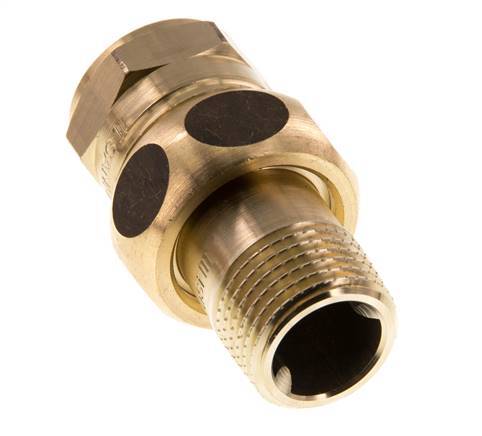 Rp 1/2'' x R 1/2'' F/M Messing Doppelnippel 3-teilig mit Flachdichtung 16 bar