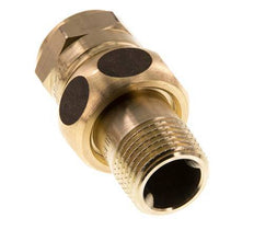 Rp 1/2'' x R 1/2'' F/M Messing Doppelnippel 3-teilig mit Flachdichtung 16 bar
