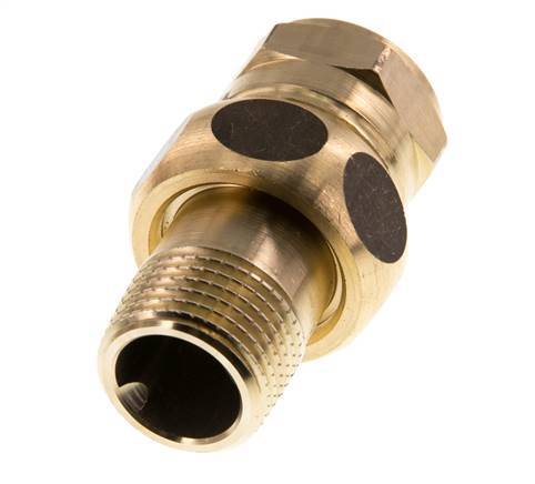 Rp 1/2'' x R 1/2'' F/M Messing Doppelnippel 3-teilig mit Flachdichtung 16 bar