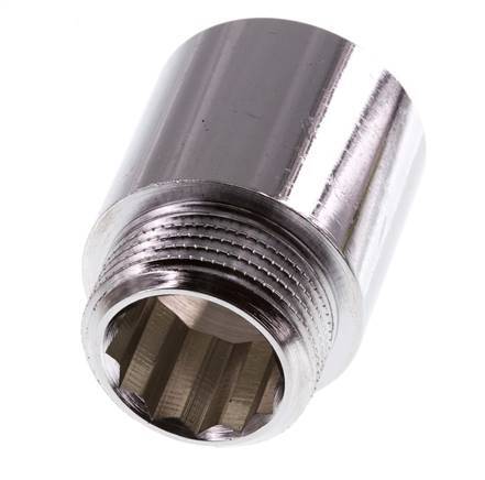 G 3/4'' F/M Verchromtes Messing Verlängerung DIN 3523 - 30 mm