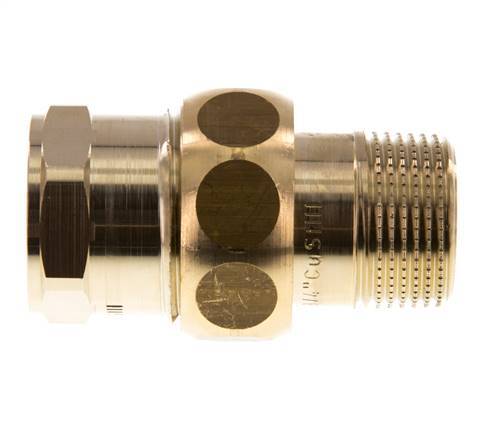 Rp 3/4'' x R 3/4'' F/M Messing Doppelnippel 3-teilig mit Flachdichtung 16 bar