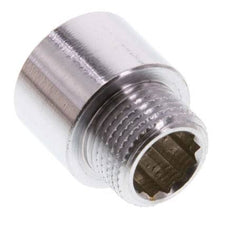 G 3/8'' F/M Chromium plated Brass Extension DIN 3523 - 15 mm [2 Pieces]