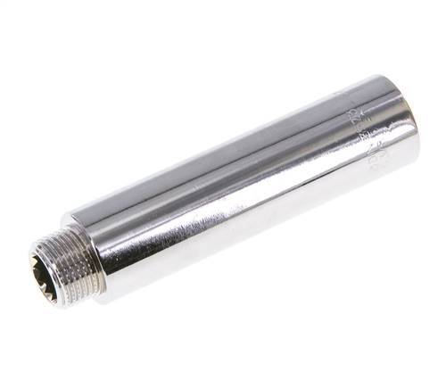 G 3/8'' F/M Messing verchromt Verlängerung DIN 3523 - 80 mm