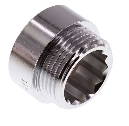 G 1'' F/M Verchromtes Messing Verlängerung DIN 3523 - 15 mm