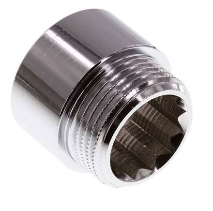 G 1'' F/M Verchromtes Messing Verlängerung DIN 3523 - 20 mm