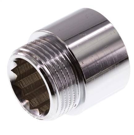 G 1'' F/M Verchromtes Messing Verlängerung DIN 3523 - 25 mm