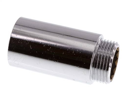 G 1'' F/M Messing verchromt Verlängerung DIN 3523 - 65 mm