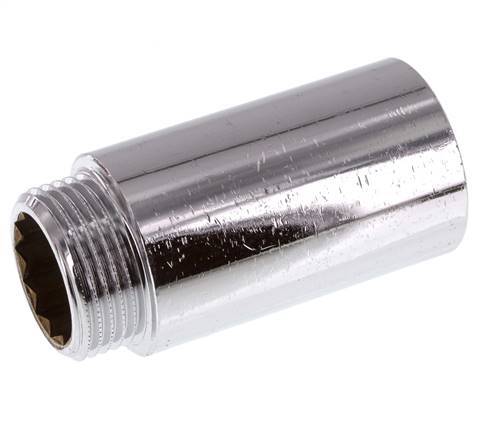 G 1'' F/M Messing verchromt Verlängerung DIN 3523 - 65 mm
