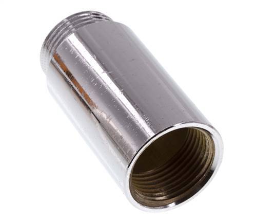 G 1'' F/M Messing verchromt Verlängerung DIN 3523 - 65 mm