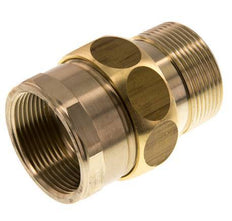 Rp 1 1/2'' x R 1 1/2'' F/M Messing Doppelnippel 3-teilig mit Flachdichtung 16 bar