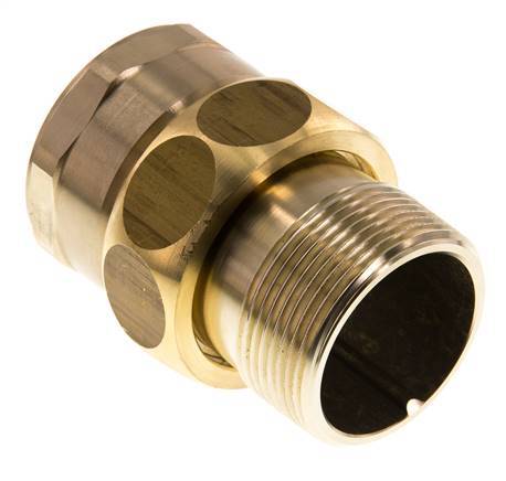 Rp 1 1/2'' x R 1 1/2'' F/M Messing Doppelnippel 3-teilig mit Flachdichtung 16 bar