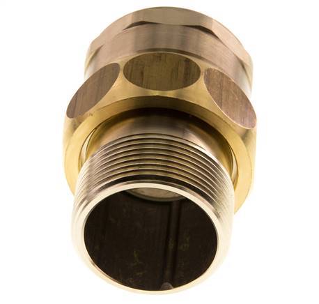 Rp 1 1/2'' x R 1 1/2'' F/M Messing Doppelnippel 3-teilig mit Flachdichtung 16 bar