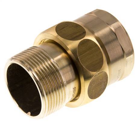 Rp 1 1/2'' x R 1 1/2'' F/M Messing Doppelnippel 3-teilig mit Flachdichtung 16 bar