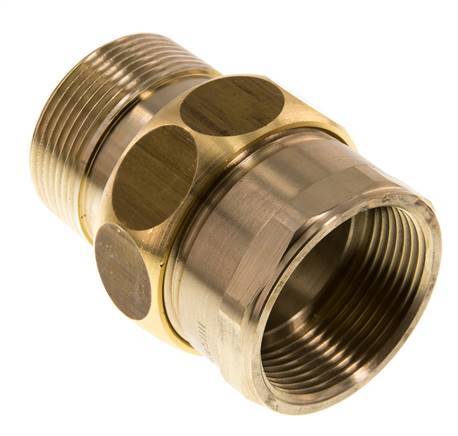 Rp 1 1/2'' x R 1 1/2'' F/M Messing Doppelnippel 3-teilig mit Flachdichtung 16 bar