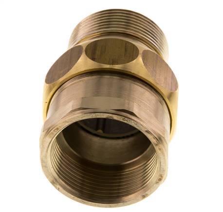 Rp 1 1/2'' x R 1 1/2'' F/M Messing Doppelnippel 3-teilig mit Flachdichtung 16 bar