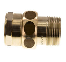 Rp 1 1/4'' x R 1 1/4'' F/M Messing Doppelnippel 3-teilig mit Flachdichtung 16 bar