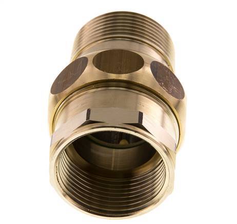 Rp 1 1/4'' x R 1 1/4'' F/M Messing Doppelnippel 3-teilig mit Flachdichtung 16 bar