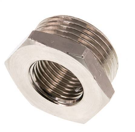 G 1/2'' x G 1'' F/M Reduzierring aus vernickeltem Messing 16 bar [2 Stück]