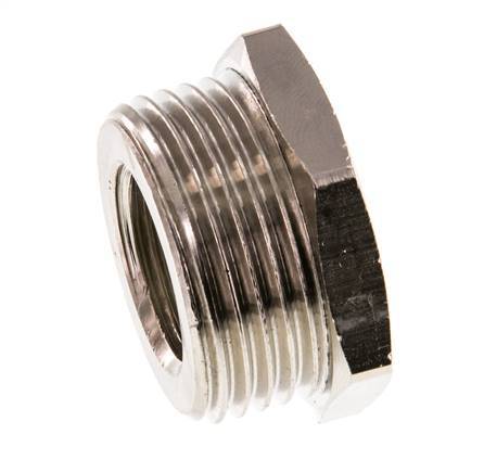 G 1/2'' x G 1'' F/M Reduzierring aus vernickeltem Messing 16 bar [2 Stück]