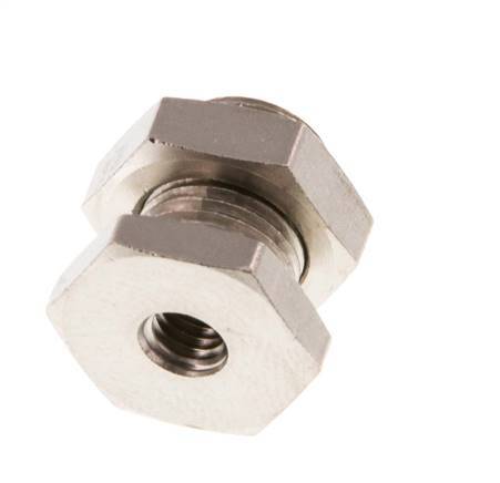 M5 x G 1/8'' F/M Nickel plated Brass Bulkhead Fitting 16 Bar [2 Pieces]