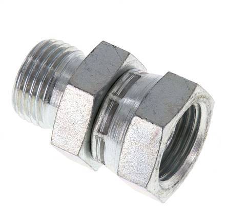 G 1/2'' F/M Zinc plated Steel Reducing Adapter 300 Bar - Hydraulic