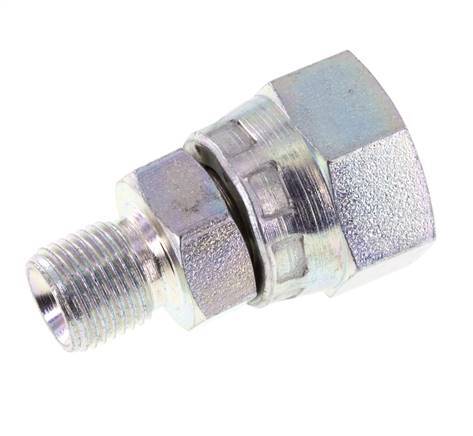 G 1/4'' x G 1/8'' F/M Zinc plated Steel Reducing Adapter 400 Bar - Hydraulic