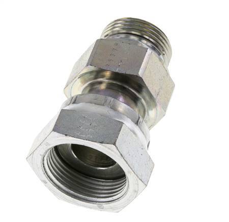 UN 1-7/16''-12 x G 1'' F/M Verzinkter Stahl Reduzieradapter ORFS 400 Bar - Hydraulisch