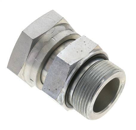 UN 2''-12 x G 1 1/2'' F/M Verzinktes Stahlreduzierstück ORFS 250 Bar - Hydraulisch