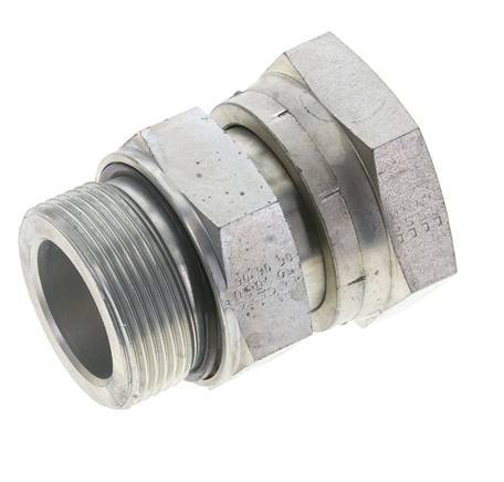 UN 2''-12 x G 1 1/2'' F/M Zinc plated Steel Reducing Adapter ORFS 250 Bar - Hydraulic