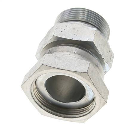 UN 2''-12 x G 1 1/2'' F/M Verzinktes Stahlreduzierstück ORFS 250 Bar - Hydraulisch