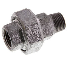 Rp 1/2'' x R 1/2'' F/M Verzinktes Gusseisen Doppelnippel 3-teilig mit konischer Abdichtung 25 Bar
