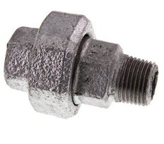 Rp 1/2'' x R 1/2'' F/M Verzinktes Gusseisen Doppelnippel 3-teilig mit konischer Abdichtung 25 Bar