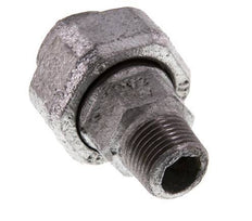 Rp 1/2'' x R 1/2'' F/M Verzinktes Gusseisen Doppelnippel 3-teilig mit konischer Abdichtung 25 Bar