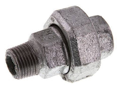 Rp 1/2'' x R 1/2'' F/M Verzinktes Gusseisen Doppelnippel 3-teilig mit konischer Abdichtung 25 Bar