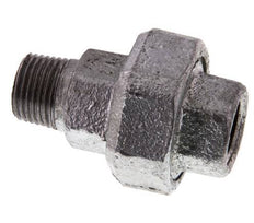 Rp 1/2'' x R 1/2'' F/M Verzinktes Gusseisen Doppelnippel 3-teilig mit konischer Abdichtung 25 Bar