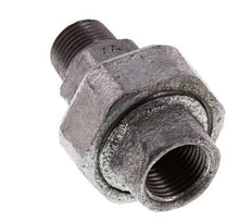 Rp 1/2'' x R 1/2'' F/M Verzinktes Gusseisen Doppelnippel 3-teilig mit konischer Abdichtung 25 Bar