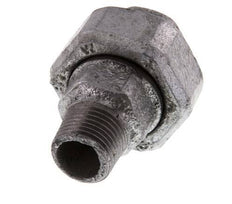 Rp 1/2'' x R 1/2'' F/M Verzinktes Gusseisen Doppelnippel 3-teilig mit Flachdichtung 25 Bar