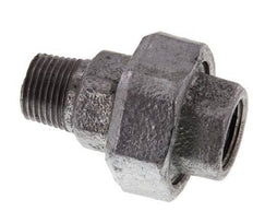 Rp 1/2'' x R 1/2'' F/M Verzinktes Gusseisen Doppelnippel 3-teilig mit Flachdichtung 25 Bar