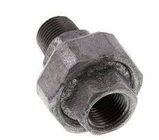 Rp 1/2'' x R 1/2'' F/M Verzinktes Gusseisen Doppelnippel 3-teilig mit Flachdichtung 25 Bar