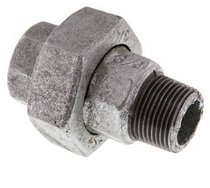 Rp 3/4'' x R 3/4'' F/M Verzinktes Gusseisen Doppelnippel 3-teilig mit Flachdichtung 25 Bar
