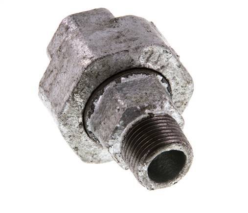 Rp 3/8'' x R 3/8'' F/M Verzinktes Gusseisen Doppelnippel 3-teilig mit konischer Abdichtung 25 Bar