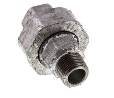 Rp 3/8'' x R 3/8'' F/M Verzinktes Gusseisen Doppelnippel 3-teilig mit konischer Abdichtung 25 Bar