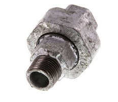 Rp 3/8'' x R 3/8'' F/M Verzinktes Gusseisen Doppelnippel 3-teilig mit konischer Abdichtung 25 Bar