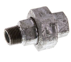 Rp 3/8'' x R 3/8'' F/M Verzinktes Gusseisen Doppelnippel 3-teilig mit konischer Abdichtung 25 Bar