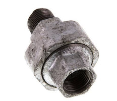 Rp 3/8'' x R 3/8'' F/M Verzinktes Gusseisen Doppelnippel 3-teilig mit konischer Abdichtung 25 Bar