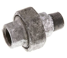 Rp 3/8'' x R 3/8'' F/M Verzinkter Guss Doppelnippel 3-teilig mit Flachdichtung 25 bar