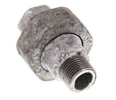 Rp 3/8'' x R 3/8'' F/M Verzinkter Guss Doppelnippel 3-teilig mit Flachdichtung 25 bar