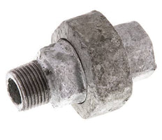 Rp 3/8'' x R 3/8'' F/M Verzinkter Guss Doppelnippel 3-teilig mit Flachdichtung 25 bar