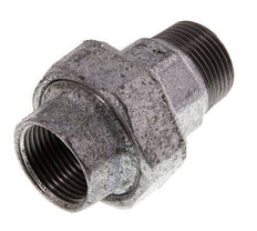 Rp 1'' x R 1'' F/M Verzinktes Gusseisen Doppelnippel 3-teilig mit konischer Abdichtung 25 Bar