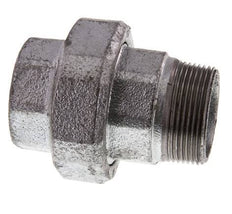 Rp 1 1/2'' x R 1 1/2'' F/M Verzinktes Gusseisen Doppelnippel 3-teilig mit konischer Abdichtung 25 Bar